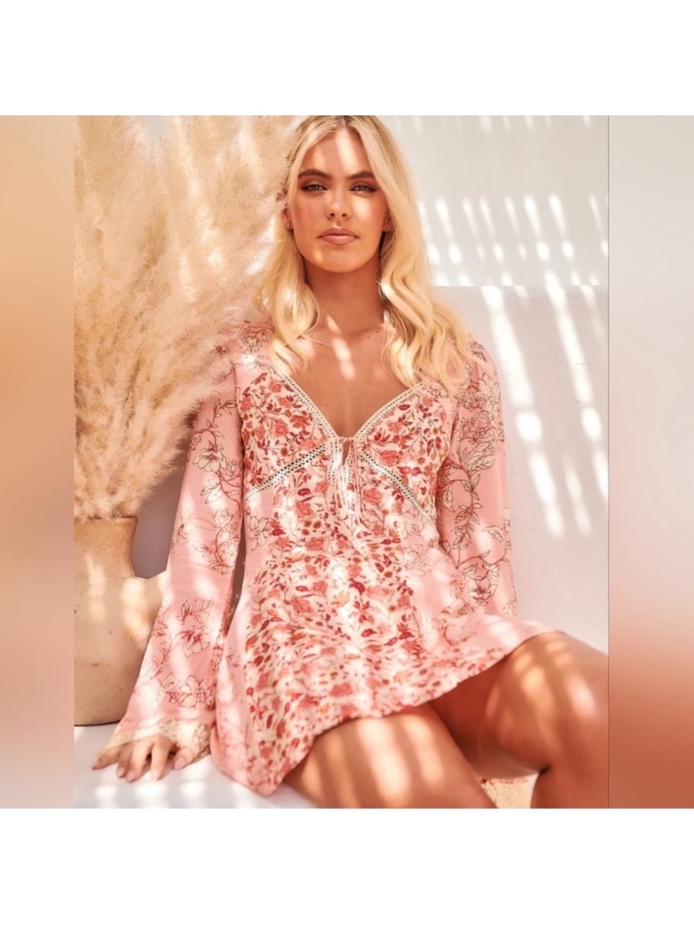 NWT, Free People Odette Pedal Combo Floral Lace-Trim Top - Picture 3 of 11